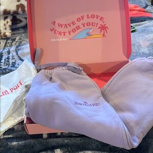 Pink Palm Puff lilac Hoodie